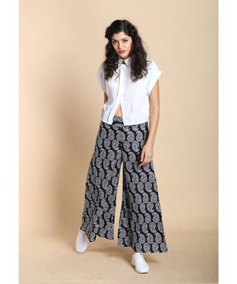 black printed cotton palazzo 2