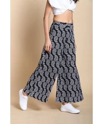 black printed cotton palazzo 3