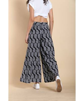 black printed cotton palazzo 5