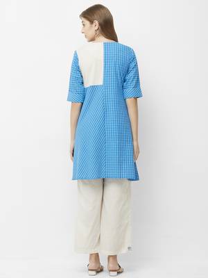 Blue printed cotton kurtas-and-kurtis 2