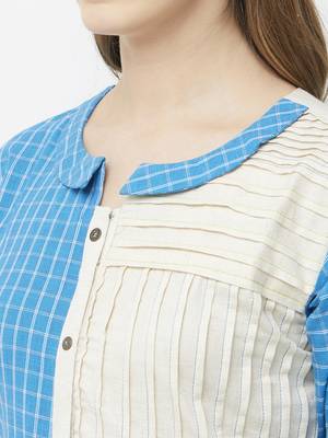 Blue printed cotton kurtas-and-kurtis 5