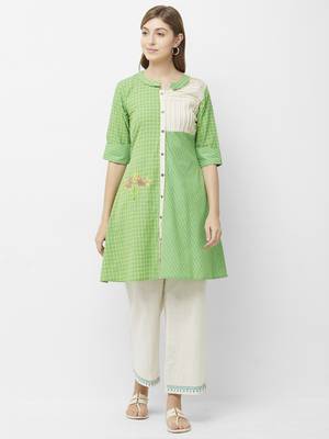 Green printed cotton kurtas-and-kurtis 1