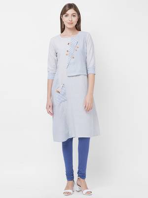 Blue printed cotton kurtas-and-kurtis 1