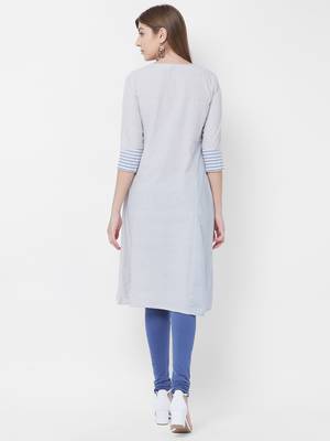 Blue printed cotton kurtas-and-kurtis 2