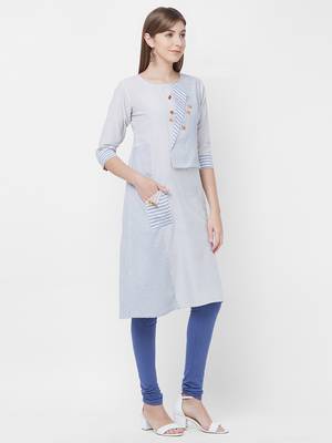 Blue printed cotton kurtas-and-kurtis 3