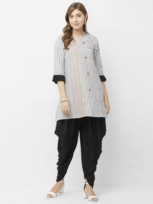 Black printed cotton kurtas-and-kurtis 1
