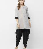 Black printed cotton kurtas-and-kurtis