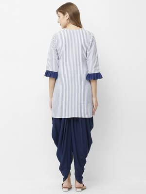 Blue printed cotton kurtas-and-kurtis 2