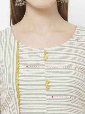 Yellow printed cotton kurtas-and-kurtis 5