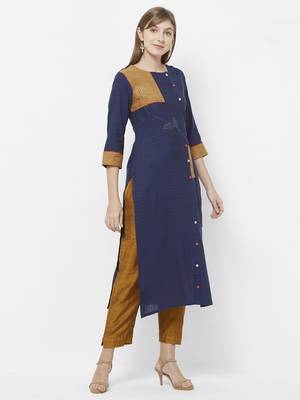 Blue printed rayon kurtas-and-kurtis 3