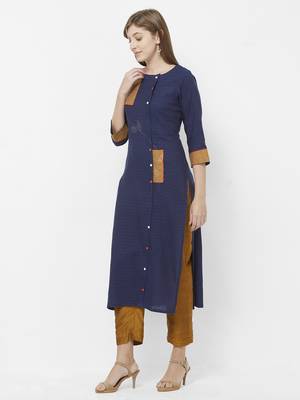 Blue printed rayon kurtas-and-kurtis 4