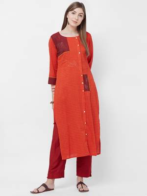 Red printed rayon kurtas-and-kurtis 1