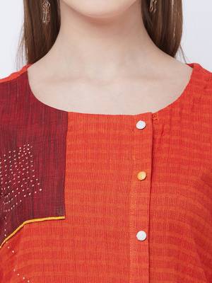 Red printed rayon kurtas-and-kurtis 5