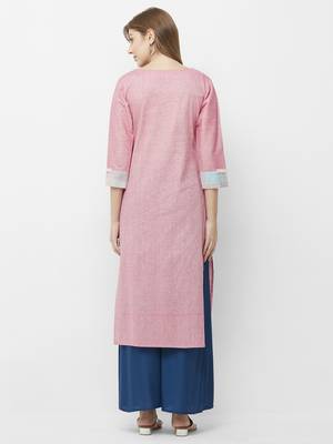 Pink printed cotton kurtas-and-kurtis 2