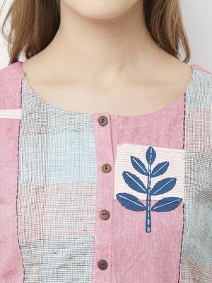Pink printed cotton kurtas-and-kurtis 5