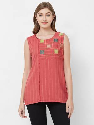 Peach printed rayon kurtas-and-kurtis 1