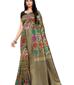 Black Woven Banarasi Saree With Blouse