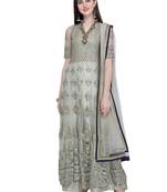 Green embroidered net salwar