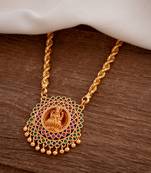 Gope rope chain necklace with small Laxmi pendant one gram gold