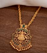 Rope chain necklace with Laxmi pendant one gram gold