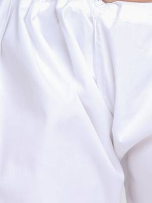 Boys Yellow And White Pure Cotton Kurta Pyjama Set 5