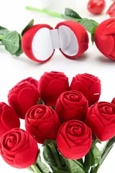 Atorakushon Romantic Rose Ring Jewellery Vanity Box