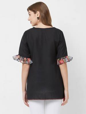 Black printed cotton kurtas-and-kurtis 2