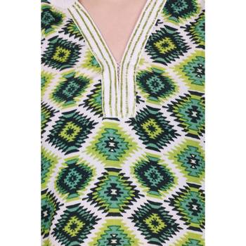 Green Printed Cotton Ethnic Kurti 5