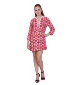 Pink Printed Cotton Ethnic Kurti