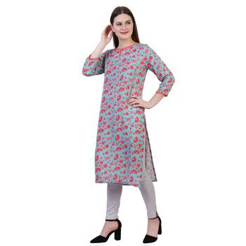 Multicolor Printed Viscose Ethnic Kurti 2