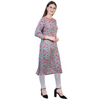 Multicolor Printed Viscose Ethnic Kurti 3