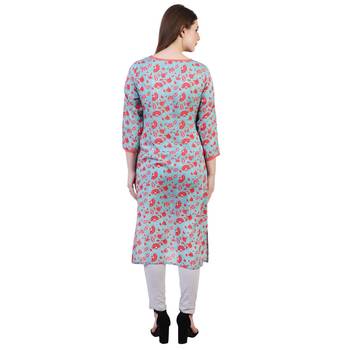 Multicolor Printed Viscose Ethnic Kurti 4