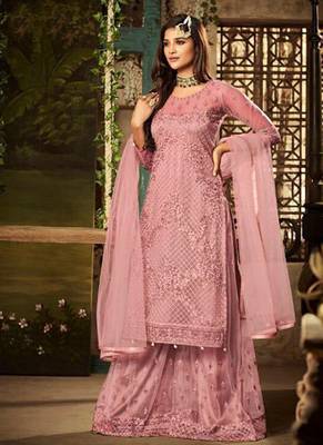 Purple Embroidered Net Salwar 1