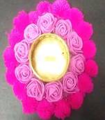 Beautiful Artificial rose flowers tlight/tealight candle holder
