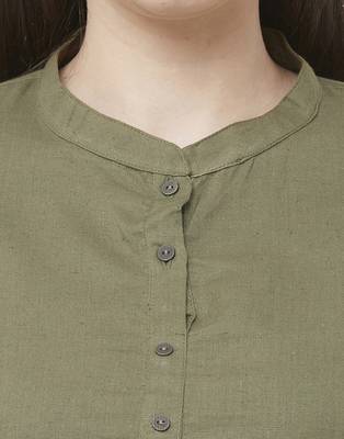 Green plain viscose ethnic-kurtis 3