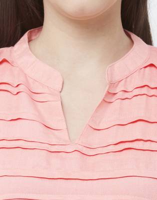 Pink plain viscose ethnic-kurtis 3