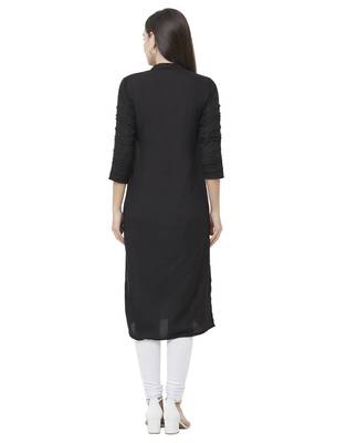 Black plain viscose ethnic-kurtis 2