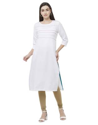 White plain cotton poly ethnic-kurtis 1