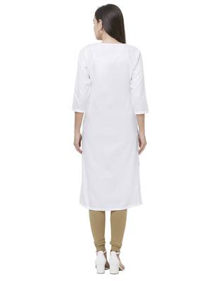 White plain cotton poly ethnic-kurtis 2