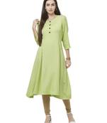 Green plain viscose ethnic-kurtis