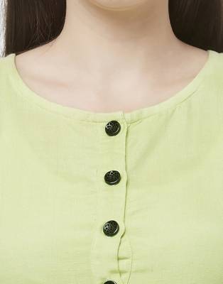 Green plain viscose ethnic-kurtis 3