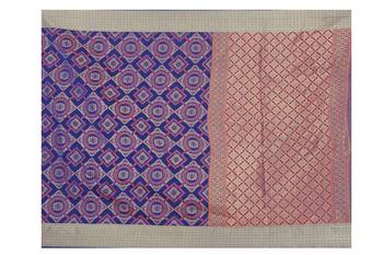Blue Woven Banrasi Saree With Blouse 5