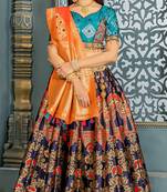 Navy Blue Banarasi Lehengha Choli