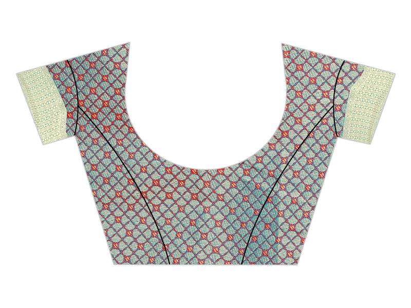 Sea Green Woven Banarasi Saree With Blouse