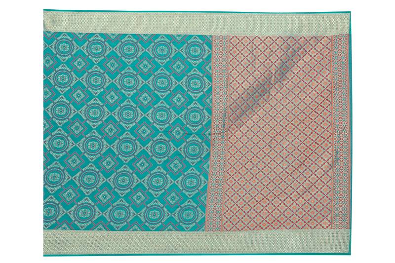 Sea Green Woven Banarasi Saree With Blouse