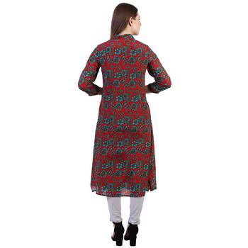 Multicolor Printed Crepe Ethnic Kurti 4