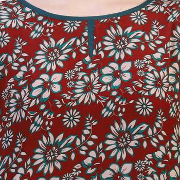 Brown Printed Crepe Ethnic Kurti 5