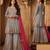 Grey Wedding Wear Designer Plazo Suit 