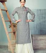 Black & White Printed Cotton Kurti