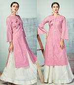 Pink Printed Cotton Kurti